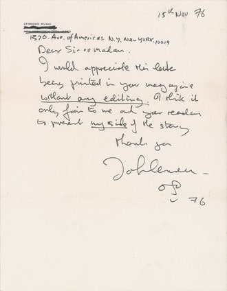 Письмо Джона Леннона первой жене впервые опубликовано