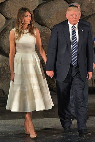 Меланья и Дональд Трамп в музее Яд ваШем в Иерусалиме.