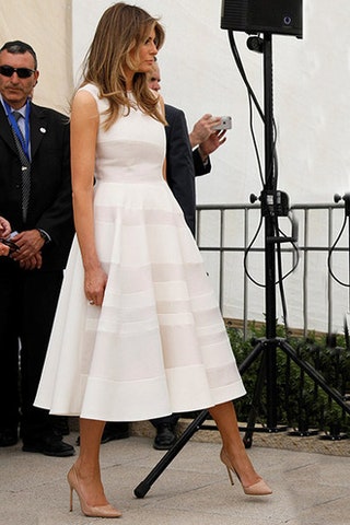Меланья Трамп в платье Roksanda.