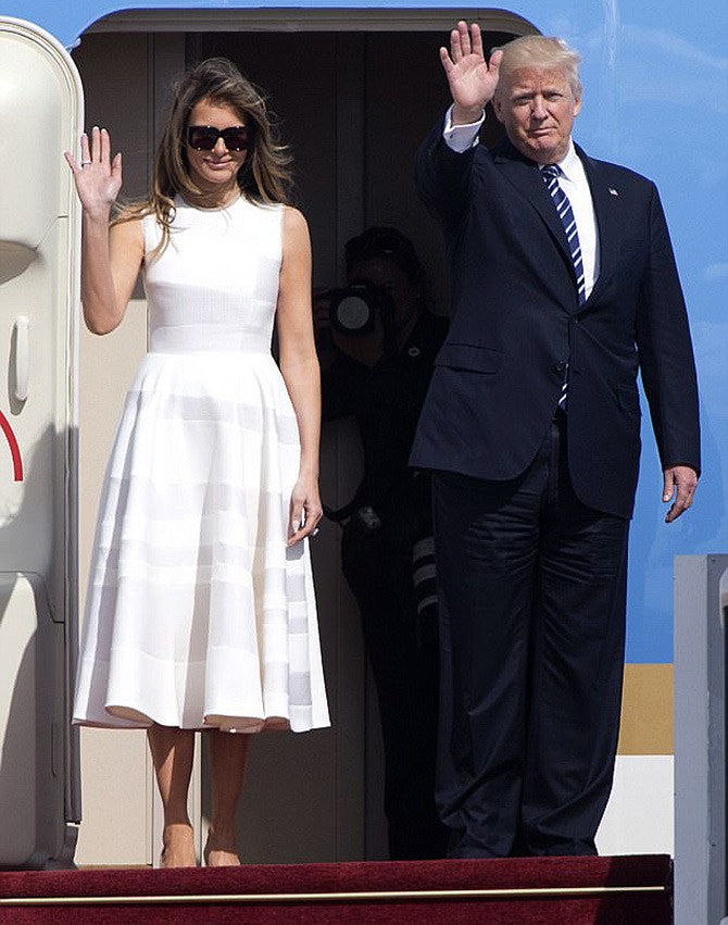 Меланья и Дональд Трамп улетают из Иерусалима