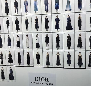 Layout всех образов показа Dior FW 2017.