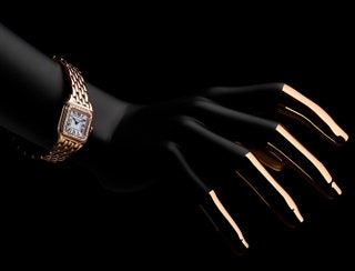 Часы Panthere de Cartier из розового золота с бриллиантами.