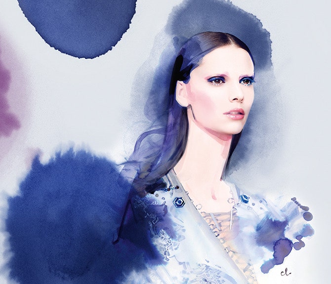 Акварельный рисунок ставший имиджем к весенней коллекции макияжа Givenchy