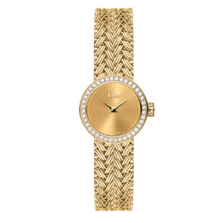 Золотые часы La D de Dior Satine Tresse с бриллиантами Dior Horlogerie.