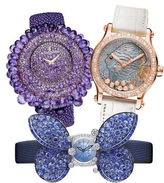 Ювелирные часы de Grisogono  Chopard Happy Diamonds и Graff Princess Butterfly.