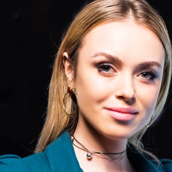 Ксения Сухинова на открытии московского этапа Гран-при по шахматам