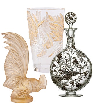 Статуэтка и ваза Lalique декантер Baccarat.