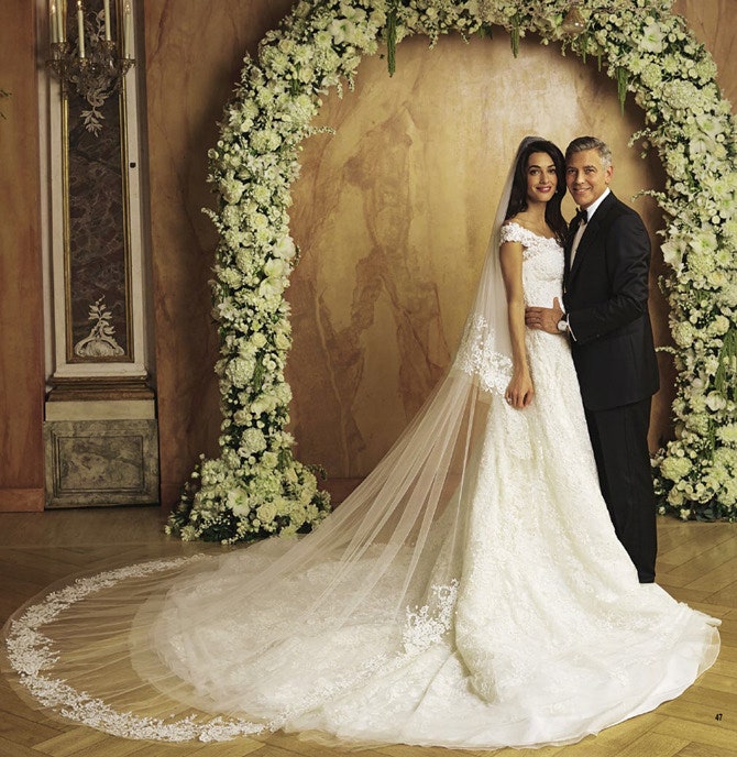 Амаль и Джордж Клуни в день свадьбы