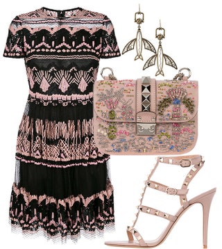 Платье серьги сумка и босоножки Valentino  .