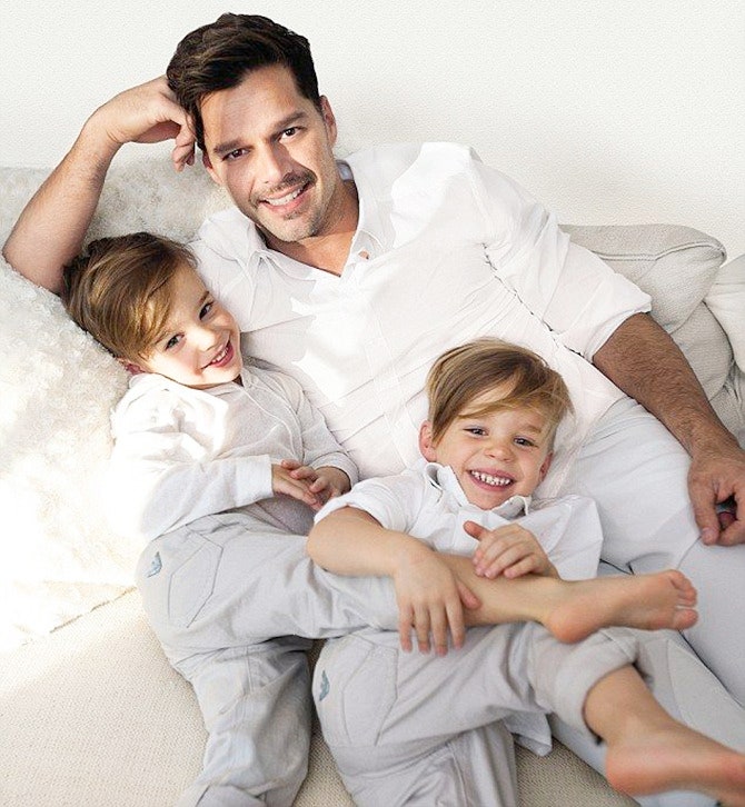 Рики Мартин с сыновьями Валентино и Маттео