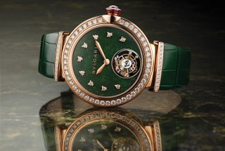 Часы Lucea Tourbillon с турбийоном из розового золота с циферблатом из зеленого жадеита.