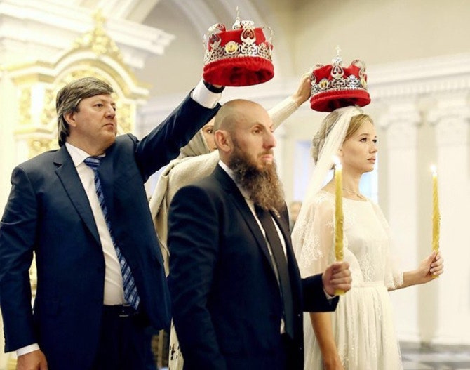 Ида и Владимир Кехман во время венчания