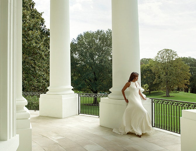 Бывшая первая леди США Мишель Обама на балконе Белого дома