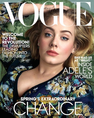 Адель на обложке мартовского Vogue 2016.