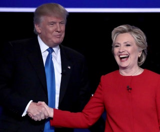 Дональд Трамп и его соперница по предвыборной гонке Хиллари Клинтон.
