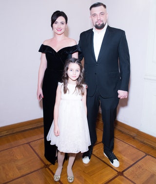 Баста с женой Еленой Пинской и дочерью Марией.