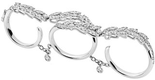 Тройное кольцо Yasmeen из белого золота с бриллиантами.