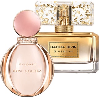 Аромат Rose Goldea от Bvlgari и аромат Dahlia Divin Le Nectar от Givenchy.