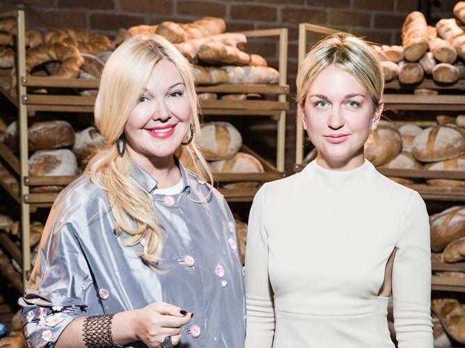 Софико Шеварднадзе и Мария Невская на ужине La Boulangerie