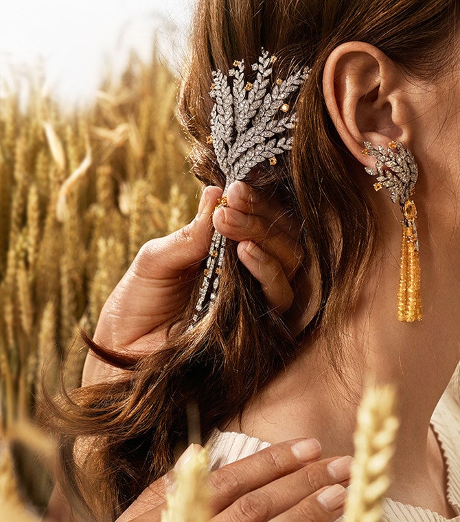 Les Bles de Chanel коллекция украшений с элементами в виде пшеничных колосьев | Tatler