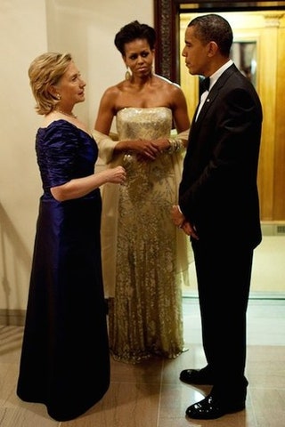 C Бараком и Мишель Обамой на приеме в честь премьерминистра Индии Манхомана Сингха и его жены Гуршаран Каур .