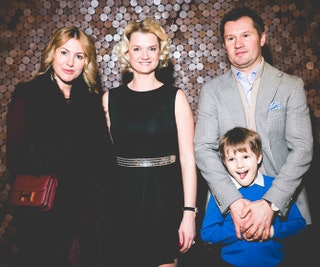 Светлана Хоркина и Алексей Немов с супругой Галиной и сыном.