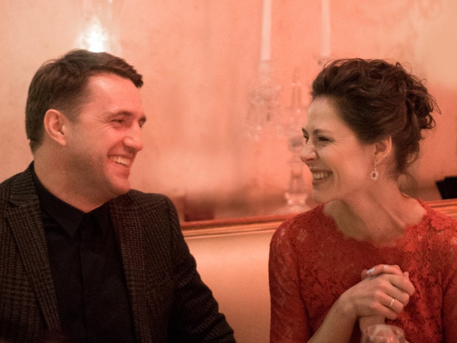 Владимир Вдовиченков и Елена Лядова на ужине в Cristal Room Baccarat