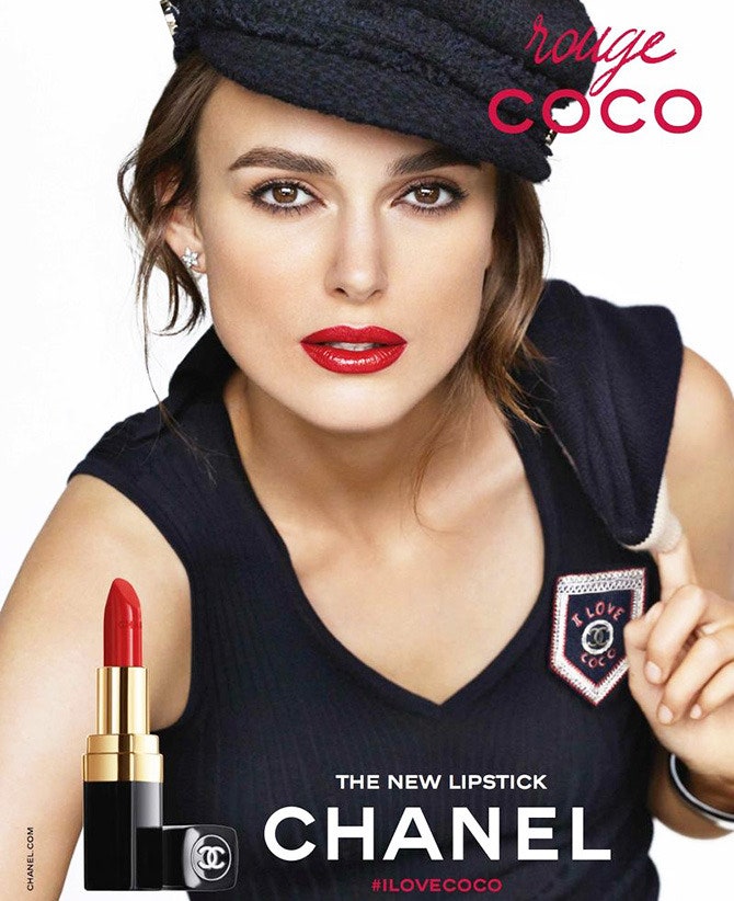 Кира Найтли в рекламной кампании помады Chanel Rouge Coco 2