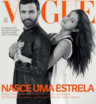 Николя Жескьер и Селена Гомес на обложке бразильского Vogue.