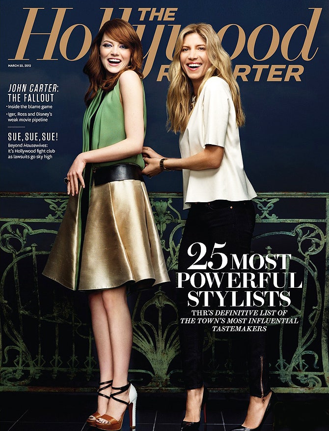 Актриса Эмма Стоун и ее стилист Петра Фланнери на обложке журнала The Hollywood Reporter