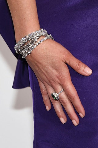 Платиновый браслет с бриллиантами и кольцо с цаворитом Tiffany  Co.