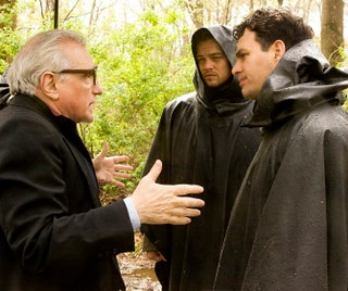 Леонардо ДиКаприо и Мартин Скорсезе на съемках «Острова проклятых».
