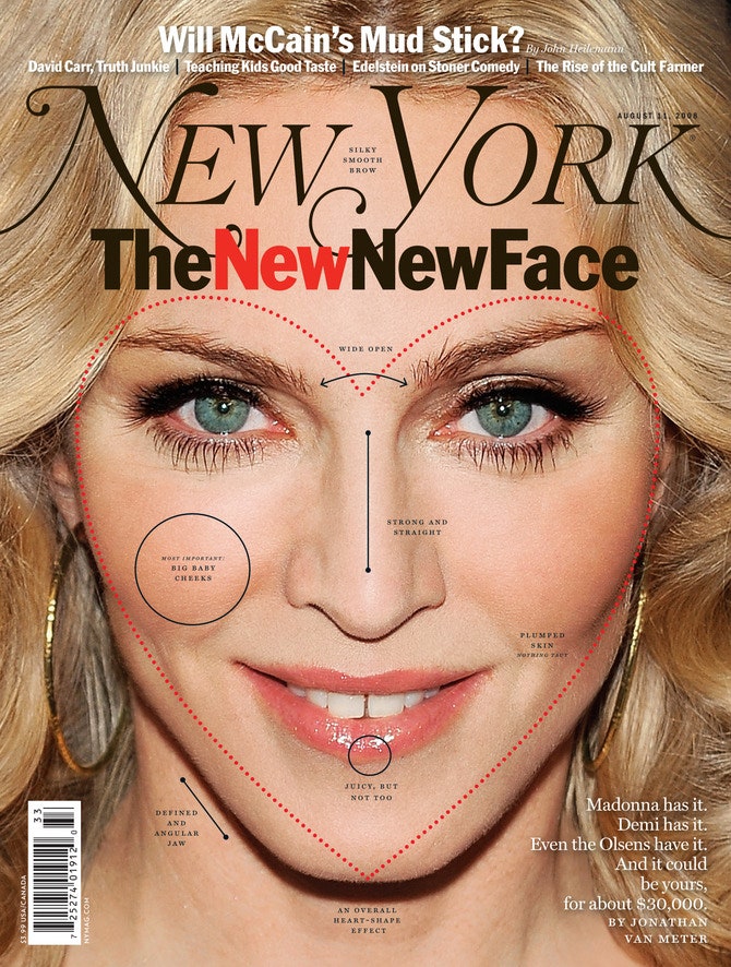 Мадонна на скандальной обложке New York Magazine раскрывшем «секреты красоты» попкоролевы