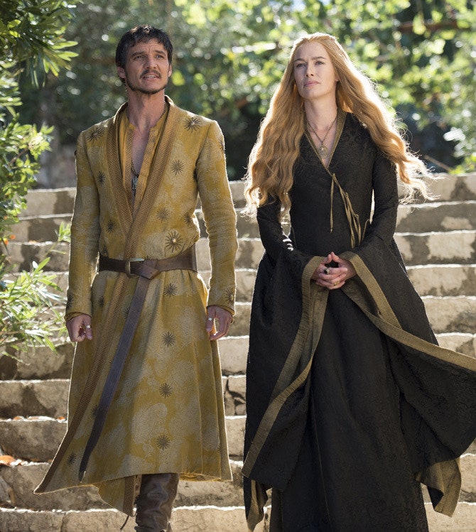 Педро Паскаль и Лена Хиди на съемках четвертого сезона «Игры престолов»