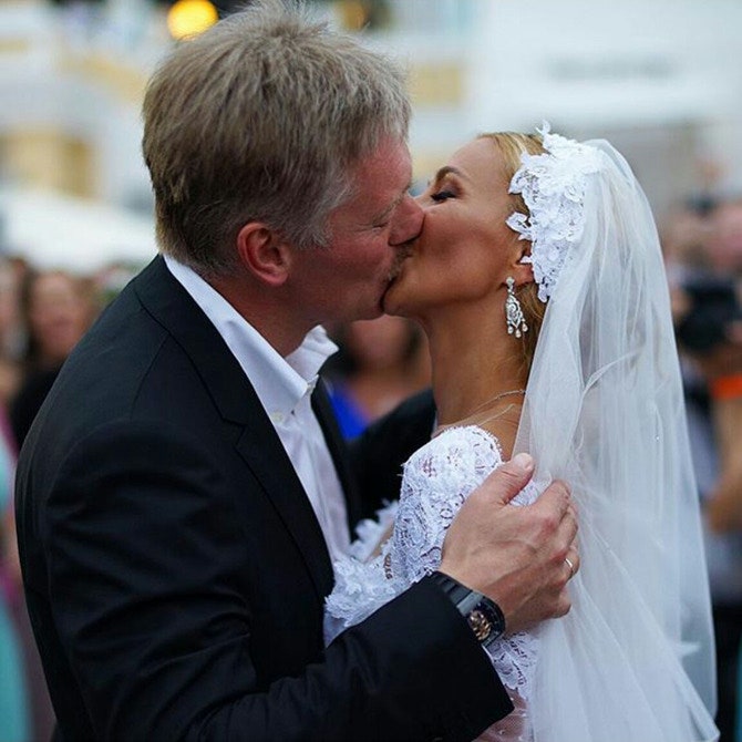 Дмитрий Песков и Татьяна Навка в день свадьбы