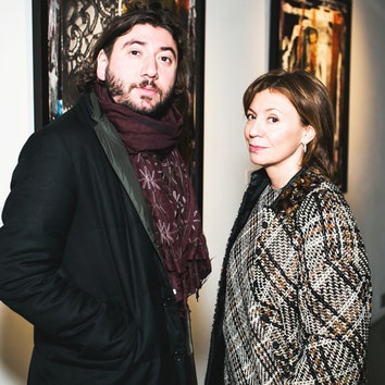 Андрей Звягинцев и Марианна Сардарова на выставке в RuArts