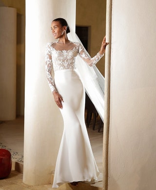 Невеста Арленис Соса в платье Reem Acra.