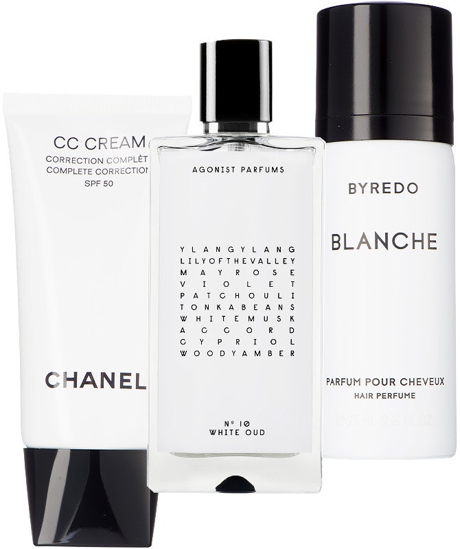 CC Cream SPF 50 от Chanel аромат № 10 White Oud от Agonist Parfums и аромат для волос Blanche от Byredo