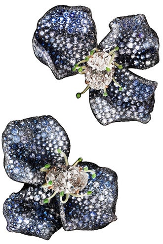 Серьги Cindy Chao The Art Jewel с сапфирами и бриллиантами