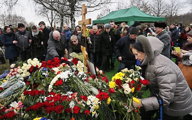 Похороны Бориса Немцова на Троекуровском кладбище