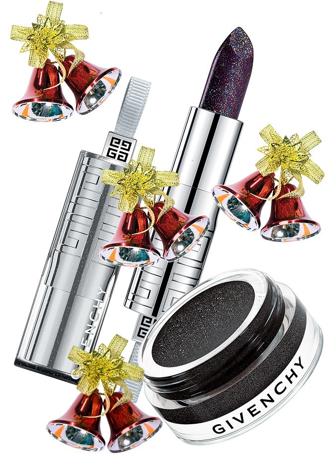 Помада Rouge Interdit Lipstick в сливовом оттенке Refractive diamond с блестками и кремовые тени Ombre Couture в оттенке...