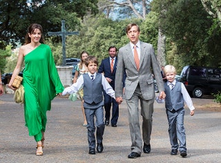 Принцесса Тесси и принц Луи с сыновьями Ноа и Габриэлем.