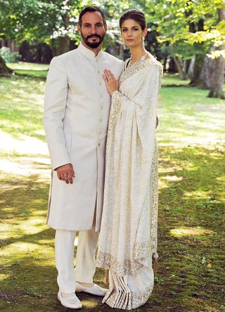 Рахим Агахан и Кендра Спирс в день свадьбы на берегу Женевского озера.