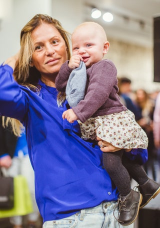 Алла Акперова с дочерью самой маленькой участницей  Fashion's Night Out2014.