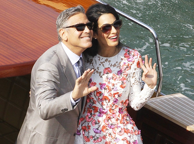 Джордж Клуни и Амаль Аламуддин первый выход молодоженов