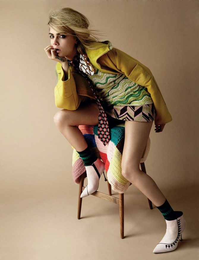Кара Делевин на обложке британского Vogue