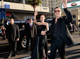 Брэд Питт и Анджелина Джоли на премьере «Малефисенты».