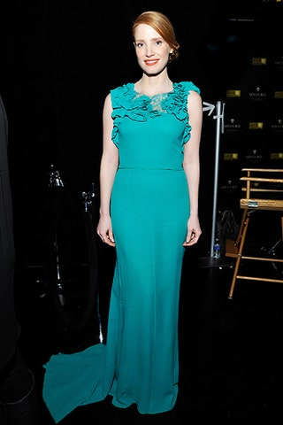 Джессика Честейн в платье Nina Ricci.