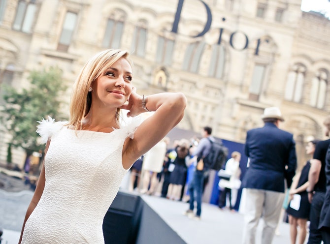 Татьяна Навка на показе Dior на Красной площади в Москве