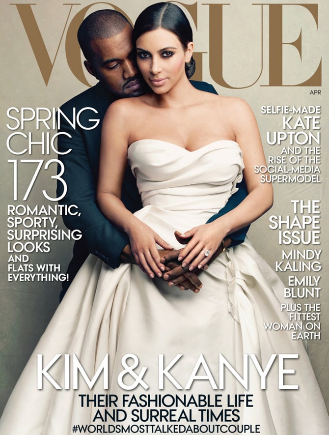 Ким Кардашьян и Канье Уэст на фото для Vogue